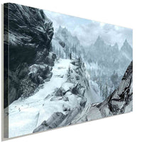Skyrim Schnee Berge Leinwandbild AK Art Studio Wanddeko Wandbild Kunstdruck XXL