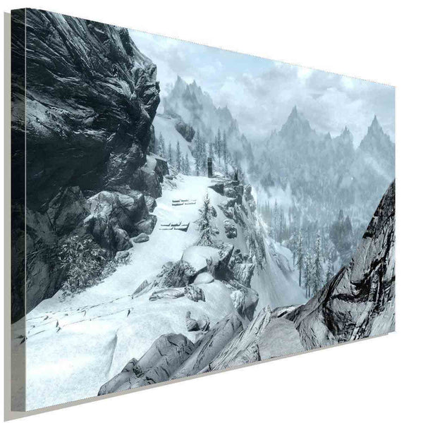 Skyrim Schnee Berge Leinwandbild AK Art Studio Wanddeko Wandbild Kunstdruck XXL