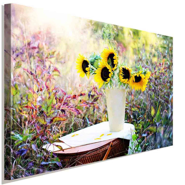 Sonnenblumen am Morgen Leinwandbild AK Art Bilder Wanddeko Wandbild Kunstdruck