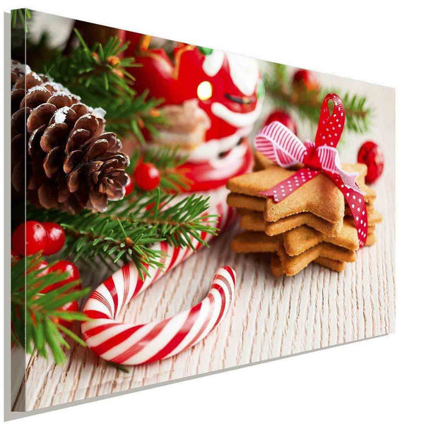 Weihnachten Plätzchen Süßgikeiten Leinwandbild AK Art Wanddeko Wandbild TOP XXL