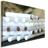 Weiße Zigaretten Leinwandbild AK ART Wanddeko Wandbild Made in Germany TOP XXL