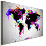 Weltkarte Abstrakt Farbig AK Art Bilder| Premium Kunstdruck Made in Germany XXL