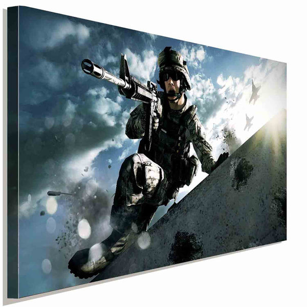 Battlefield Soldat Army Leinwandbild AK Art Bilder Wanddeko Wandbild Kunstdruck