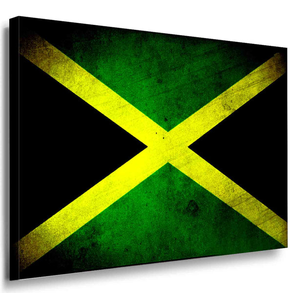 Fahne Flagge Jamaika Leinwandbild AK Art Bilder Mehrfarbig Wandbild Kunstdruck