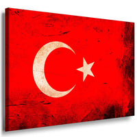 Flaggen Türkei Leinwandbild AK Art Bilder Mehrfarbig Kunstdruck Wandbild TOP XXL