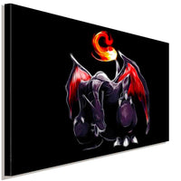 Pokemon GO Glurak Leinwandbild AK ART Bilder Wanddeko Wandbild Kunstdruck TOPXXL