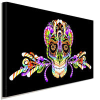 Totenkopf Farbig Abstrakt Leinwandbild AK Art Bilder Wanddeko Wandbild TOP XXL