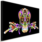 Totenkopf Farbig Abstrakt Leinwandbild AK Art Bilder Wanddeko Wandbild TOP XXL