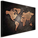Weltkarte Leinwandbild AK Art Bilder Mehrfarbig Wandbild Kunstdruck Wanddeko XXL