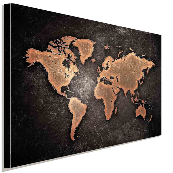 Weltkarte Leinwandbild AK Art Bilder Mehrfarbig Wandbild Kunstdruck Wanddeko XXL