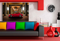 Mercedes-Benz SLS AMG Leinwandbild – Roter Sportwagen bei Nacht | AK ART