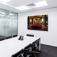 Mercedes-Benz SLS AMG Leinwandbild – Roter Sportwagen bei Nacht | AK ART