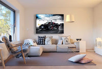 Ferrari F430 Spider Leinwandbild – Schwarzer Sportwagen in der Tiefgarage | AK ART