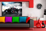Ferrari F430 Spider Leinwandbild – Schwarzer Sportwagen in der Tiefgarage | AK ART