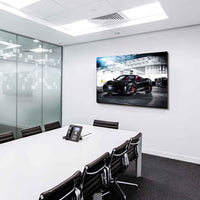 Ferrari F430 Spider Leinwandbild – Schwarzer Sportwagen in der Tiefgarage | AK ART