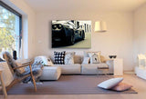 Schwarzer Ferrari Sportwagen – Elegantes Leinwandbild in HD | AK Art Automotiv-Wandbild