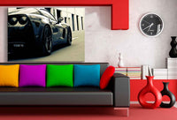 Schwarzer Ferrari Sportwagen – Elegantes Leinwandbild in HD | AK Art Automotiv-Wandbild