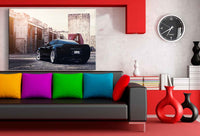 Corvette Leinwandbild im Beton-Style – Breiter C6 Sportwagen | AK Art Auto-Kunstdruck