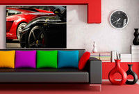 Ferrari Sportwagen Makro Räder Leinwandbild – Detailreiche Auto-Fotografie – AK Art