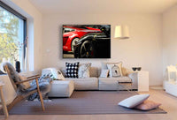 Ferrari Sportwagen Makro Räder Leinwandbild – Detailreiche Auto-Fotografie – AK Art