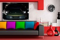 Lamborghini Grün Braun Leinwandbild – Exklusives Auto-Motiv in Schwarz-Gold | AK Art Kunstdruck für stilvolle Räume