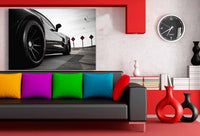 Lamborghini Schwarz Leinwandbild – Elegantes Auto-Motiv in Schwarz und Rot | AK Art Kunstdruck für stilvolle Räume