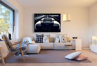 Lamborghini Weiß Sport Leinwandbild – Dynamisches Auto-Motiv in Schwarz-Weiß | AK Art Kunstdruck für moderne Räume