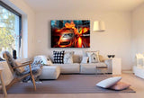 Audi Feuer Leinwandbild / AK Art Bilder / Auto + Mehrfarbig + Kunstdruck