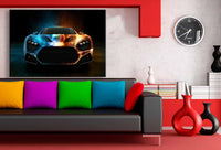 Sportwagen Blau Rot Abstrakt Leinwandbild | AK Art Bilder | Auto Kunst Druck
