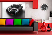 Lamborghini Veneno Silber Sportwagen Leinwandbild / AK Art Bilder / Auto + Kunstdruck