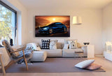 Mercedes Benz Sport Blau Sonne Leinwandbild / AK Art Bilder / Kunstdruck Auto