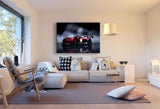 Citroën Rennwagen Schwarz-Weiß Leinwandbild – Futuristisches Auto Wandbild XXL – AK Art Bilder Kunstdruck