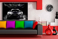 BMW M3 GTR Leinwandbild – Schwarz-Weiß Auto Wandbild XXL – AK Art Bilder Kunstdruck