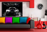 BMW M3 GTR Leinwandbild – Schwarz-Weiß Auto Wandbild XXL – AK Art Bilder Kunstdruck