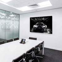 BMW M3 GTR Leinwandbild – Schwarz-Weiß Auto Wandbild XXL – AK Art Bilder Kunstdruck