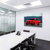 Audi RS6 Wandbild in Rot – XXL Auto Leinwandbild von AK Art – Moderner Kunstdruck für Autoliebhaber