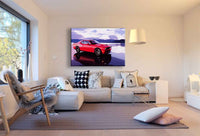 Dodge Challenger Wandbild – Rotes Muscle Car als XXL Leinwand von AK Art