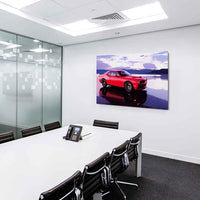 Dodge Challenger Wandbild – Rotes Muscle Car als XXL Leinwand von AK Art