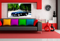 Ferrari 250 GT Spyder Leinwandbild – Klassisches Sportwagen-Wandbild in Blau von AK Art