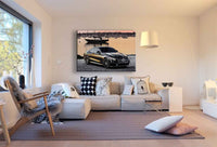 Mercedes-Benz S550 AMG Leinwandbild – Eleganter Luxuswagen am Hafen | AK ART Wandbild