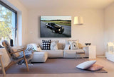 Pontiac Firebird Trans Am Leinwandbild – Klassiker Auto mit Gold-Design im Sonnenuntergang | AK ART Wandbild