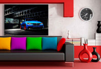 BMW M4 Leinwandbild – Sportliche Eleganz im urbanen Lichtspiel | AK ART Auto-Wanddeko XXL