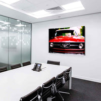 Ford Mustang Leinwandbild – Klassische Legende in strahlendem Rot | AK ART Auto Kunstdruck XXL