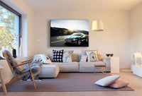 Bentley Continental Leinwandbild – Grüner Luxuswagen an irischer Küstenstraße | AK ART Auto Wandbild TOP