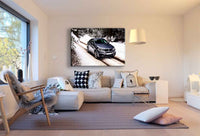 BMW X6 Leinwandbild – Schwarzer Luxus SUV im Winterwald | AK ART Auto Wandbild TOP
