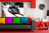BMW X6 Leinwandbild – Schwarzer Luxus SUV im Winterwald | AK ART Auto Wandbild TOP