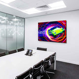 VW Käfer Leinwandbild – Vintage Beetle in Neon-Wirbel | AK ART Auto Wandbild XXL