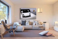 Porsche 918 Spyder Leinwandbild – Weißer Supersportwagen auf Auto Show Bühne | AK ART Auto Wandbild XXL