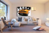 Lamborghini Huracán Spyder Leinwandbild – Orangefarbenes Hypercar als Kunstdruck | AK ART Auto Wandbild XXL