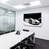 Porsche 918 Spyder Leinwandbild – Weißer Supersportwagen als Wandbild | AK ART Auto Kunstdruck XXL